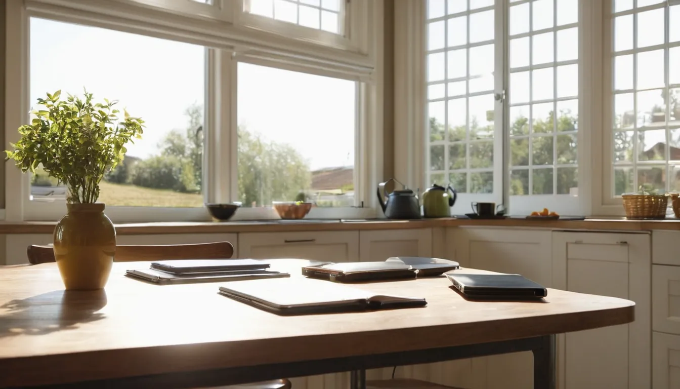 A homeowner reviewing a garage door estimate at the kitchen table in the Calabasas area